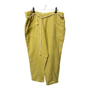 C&C California Yellow Linen Blend Drawstring Pants Women’s XL Relaxed Pull-On
